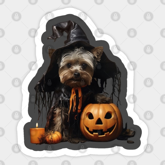 Yorkshire terrier Halloween Sticker by NatashaCuteShop